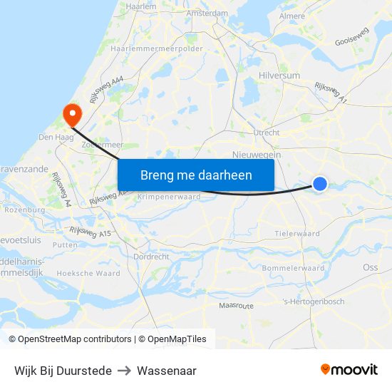 Wijk Bij Duurstede to Wassenaar map