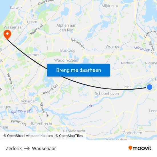 Zederik to Wassenaar map