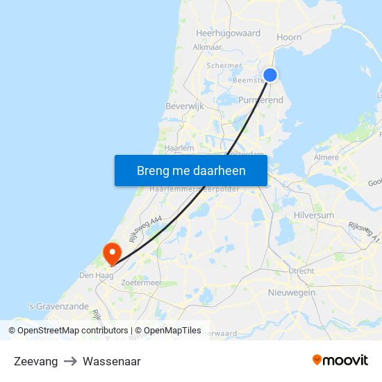 Zeevang to Wassenaar map