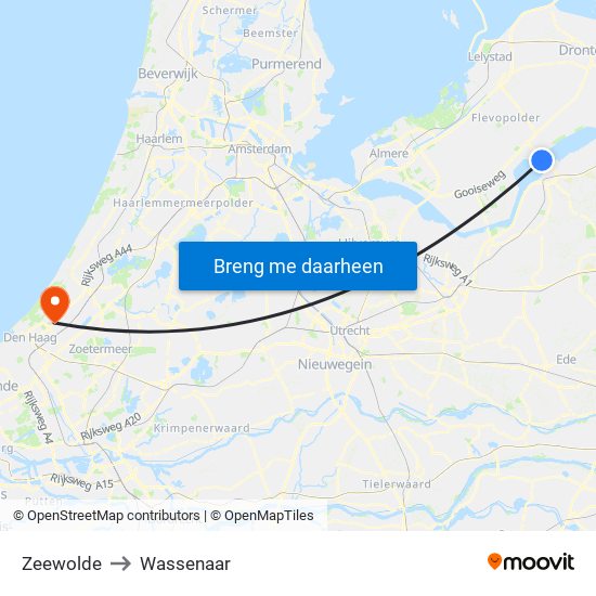 Zeewolde to Wassenaar map