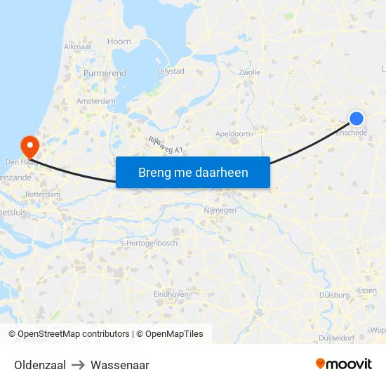 Oldenzaal to Wassenaar map