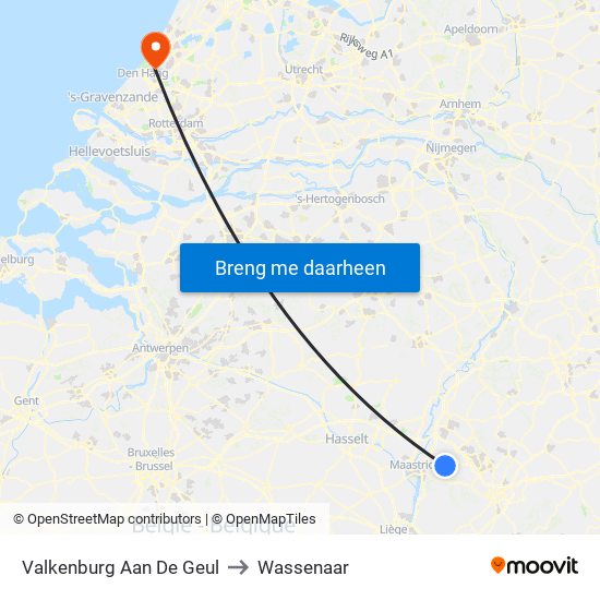Valkenburg Aan De Geul to Wassenaar map