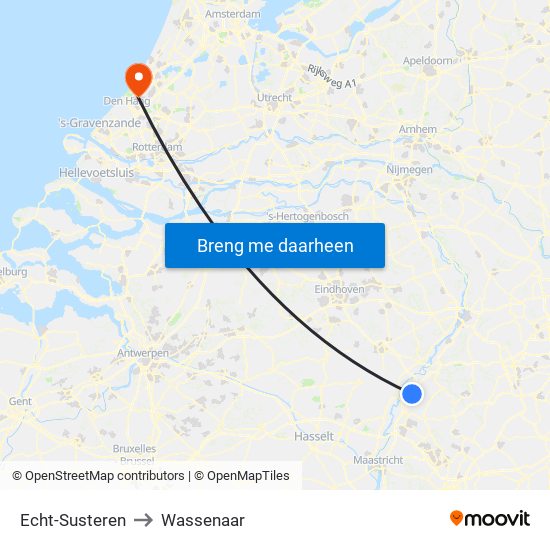 Echt-Susteren to Wassenaar map