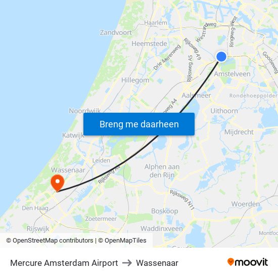 Mercure Amsterdam Airport to Wassenaar map