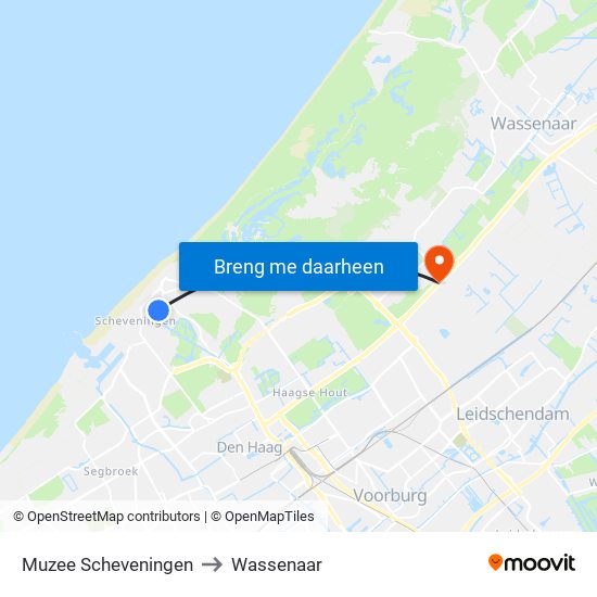 Muzee Scheveningen to Wassenaar map