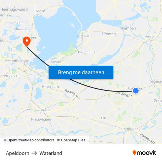 Apeldoorn to Waterland map