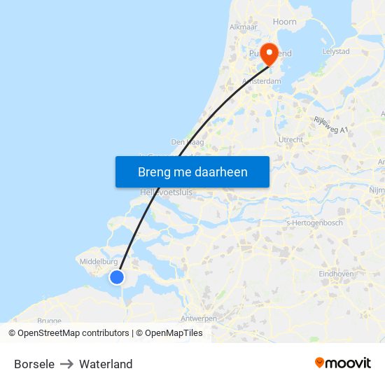 Borsele to Waterland map