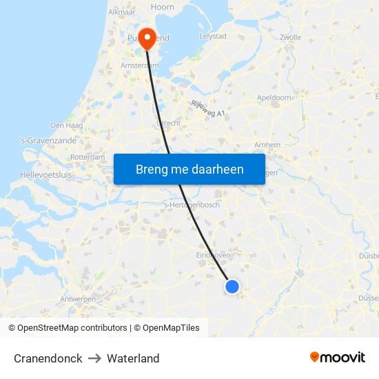 Cranendonck to Waterland map