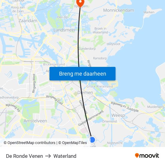 De Ronde Venen to Waterland map