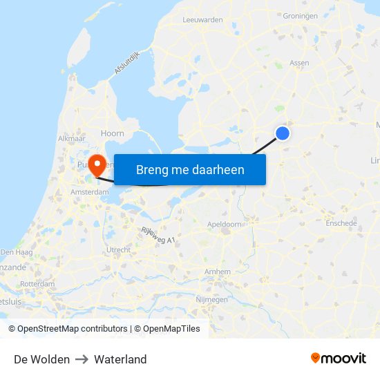 De Wolden to Waterland map