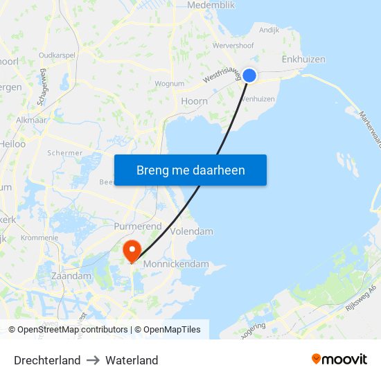 Drechterland to Waterland map