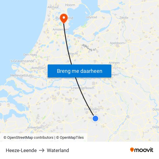 Heeze-Leende to Waterland map