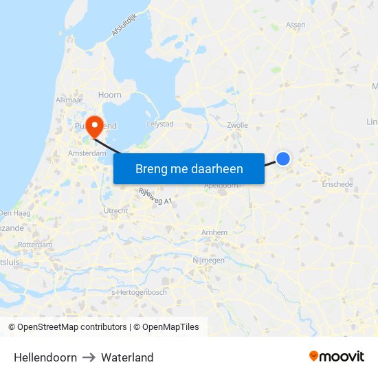 Hellendoorn to Waterland map