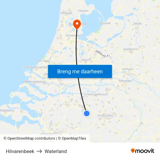 Hilvarenbeek to Waterland map