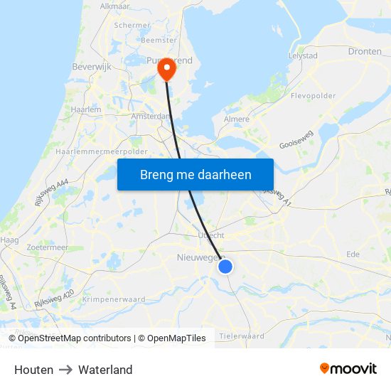 Houten to Waterland map