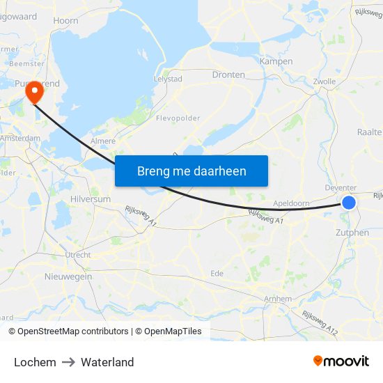 Lochem to Waterland map