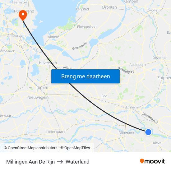 Millingen Aan De Rijn to Waterland map