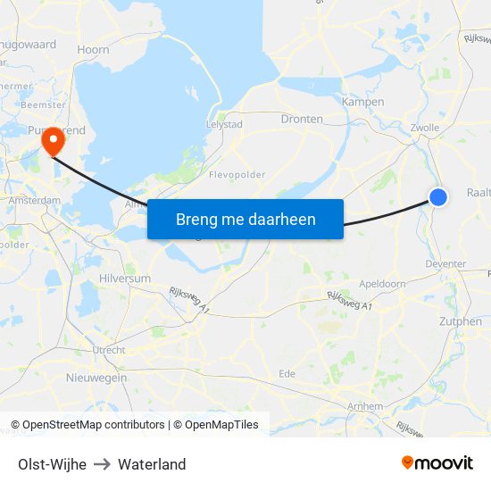 Olst-Wijhe to Waterland map