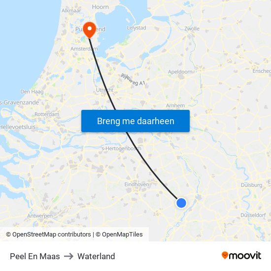 Peel En Maas to Waterland map