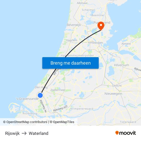 Rijswijk to Waterland map