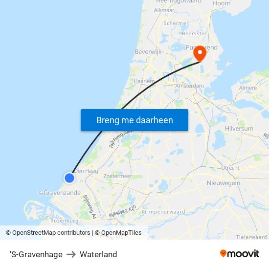 'S-Gravenhage to Waterland map