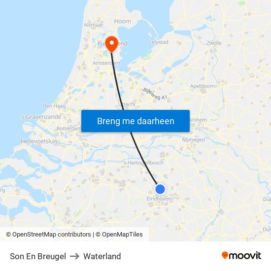 Son En Breugel to Waterland map