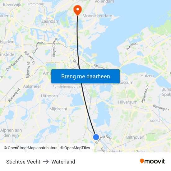 Stichtse Vecht to Waterland map