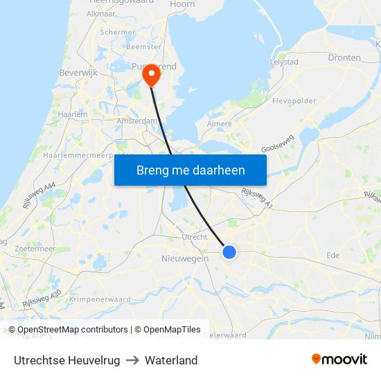 Utrechtse Heuvelrug to Waterland map