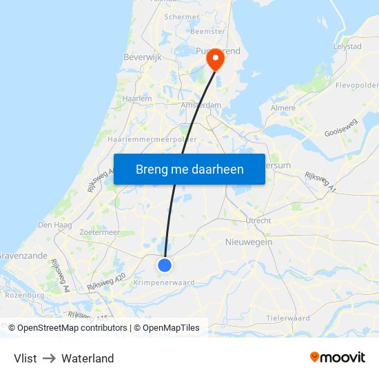 Vlist to Waterland map