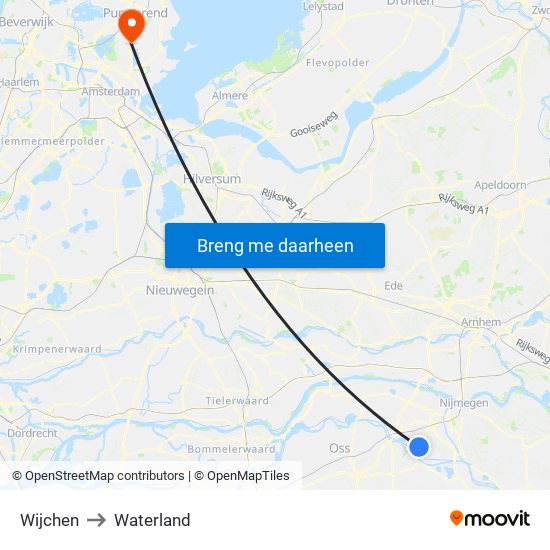 Wijchen to Waterland map