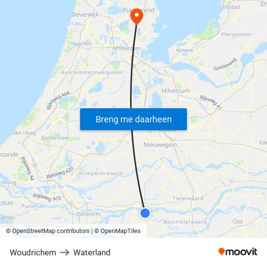 Woudrichem to Waterland map