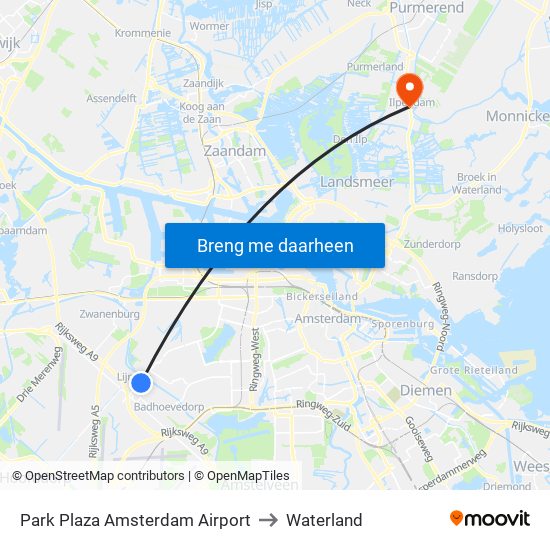 Park Plaza Amsterdam Airport to Waterland map