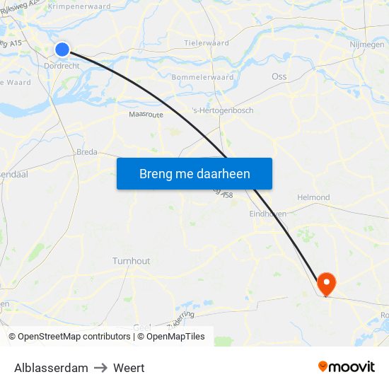 Alblasserdam to Weert map