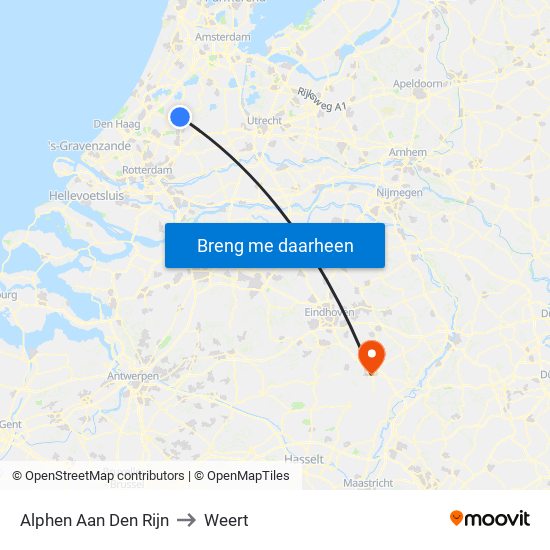 Alphen Aan Den Rijn to Weert map