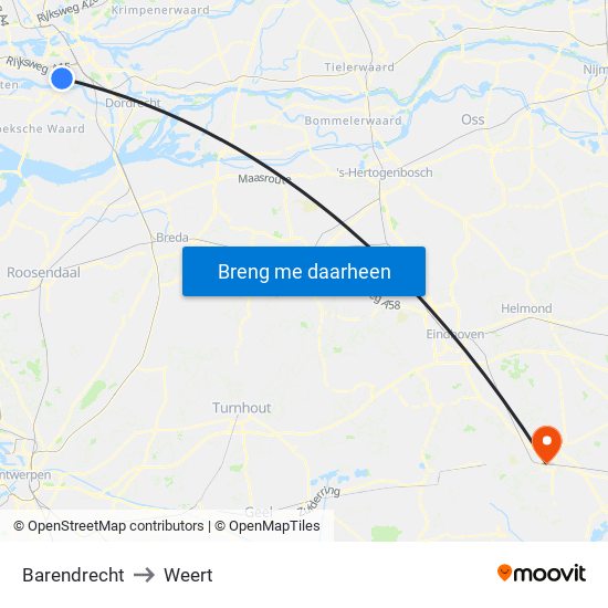 Barendrecht to Weert map