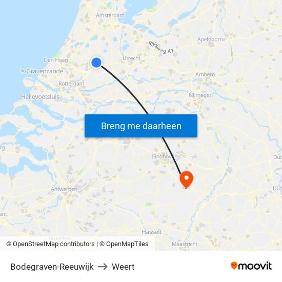 Bodegraven-Reeuwijk to Weert map