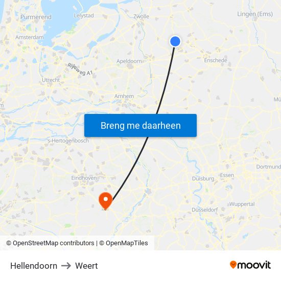 Hellendoorn to Weert map