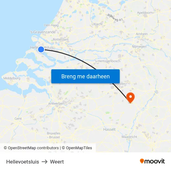 Hellevoetsluis to Weert map