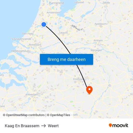 Kaag En Braassem to Weert map