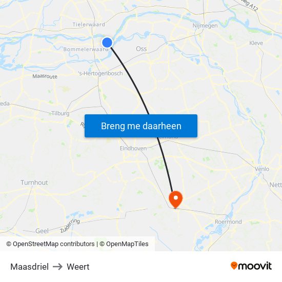 Maasdriel to Weert map