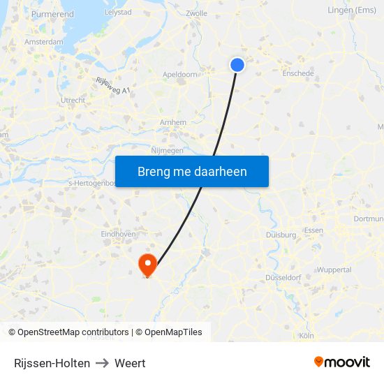 Rijssen-Holten to Weert map