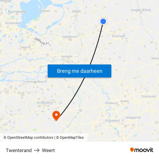 Twenterand to Weert map
