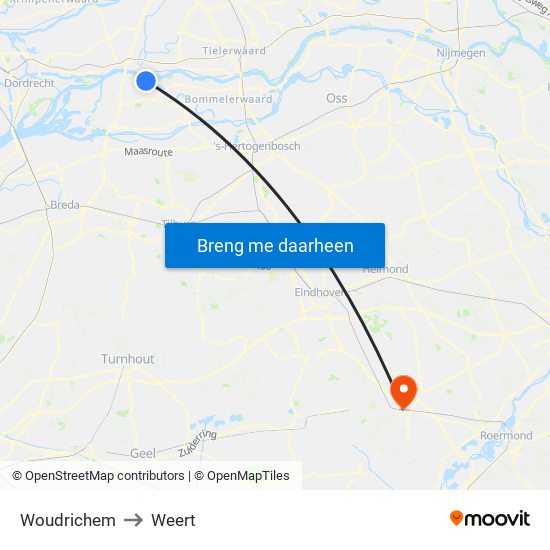 Woudrichem to Weert map