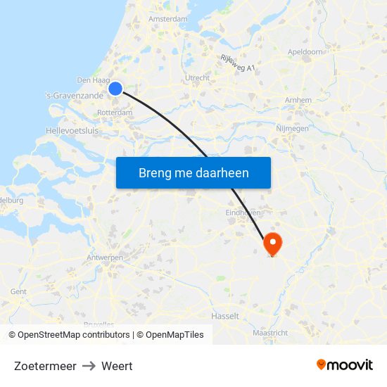 Zoetermeer to Weert map