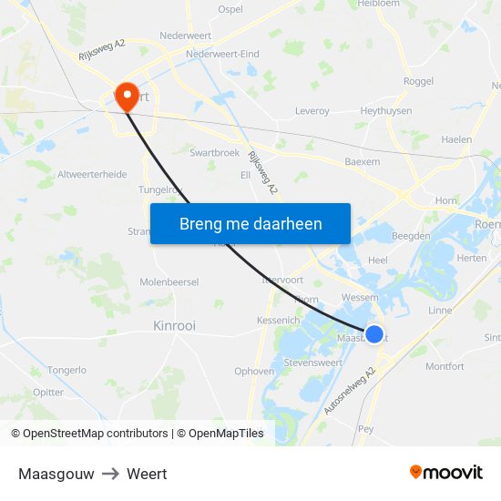Maasgouw to Weert map