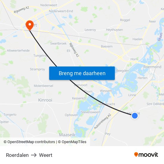 Roerdalen to Weert map