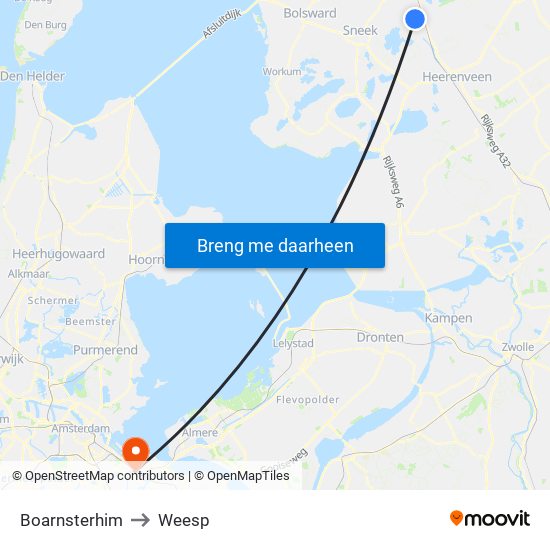 Boarnsterhim to Weesp map