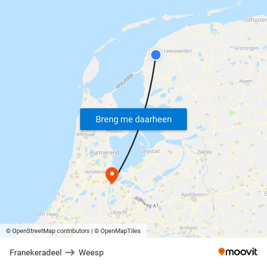 Franekeradeel to Weesp map