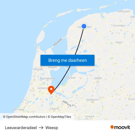 Leeuwarderadeel to Weesp map