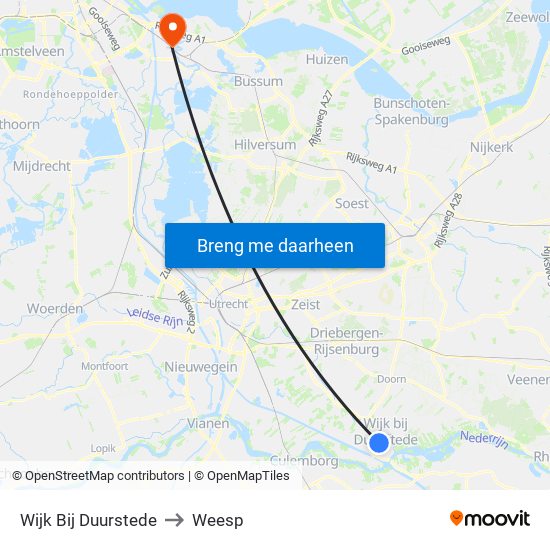 Wijk Bij Duurstede to Weesp map